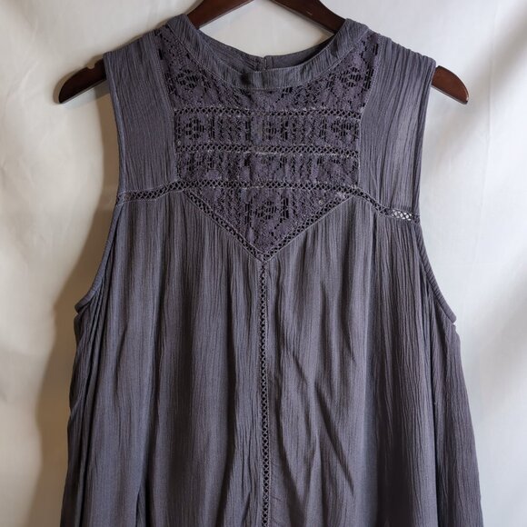 O'Neill Women's Slate Purple Issa Woven Boho Halter HI-Lo Dress Crochet, Size XL - Picture 3 of 9